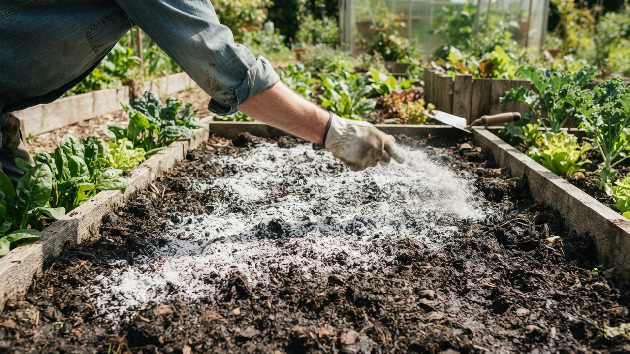 Aplicação de cal virgem no jardim: para que serve o uso estratégico do pó branco para corrigir a acidez da terra e prevenir o ataque de fungos