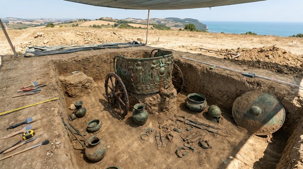 Tumba principesca com carruagem de 2.600 anos revela pistas sobre a elite da Itália antiga
