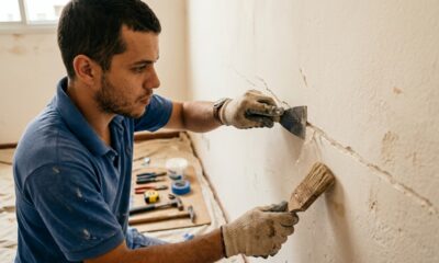 Como fechar trincas na parede e preparar a superfície para receber uma nova pintura