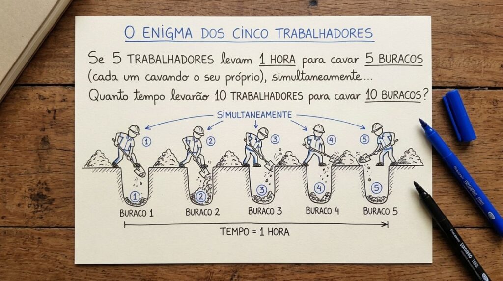 Psicólogos usam o enigma do canteiro de obras para medir a rigidez cognitiva: 78% das pessoas falham por causa da pressa