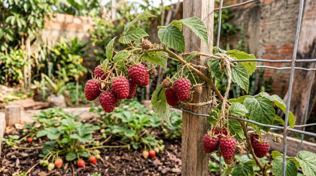 Adeus, morango: essa fruta vermelha se desfaz em pequenas esferas, tem sabor mais ácido e cresce apoiada em estruturas no quintal