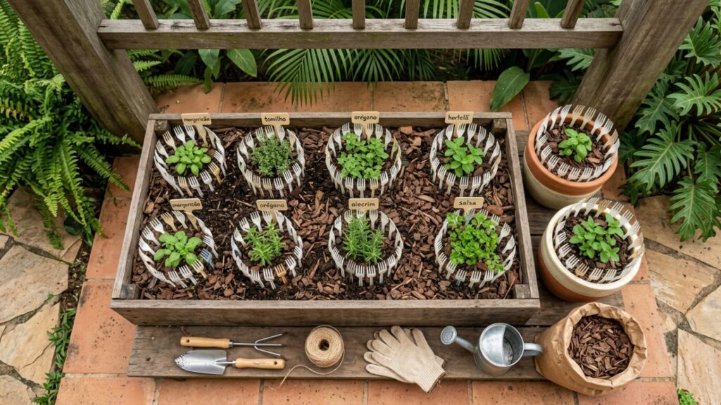 Nem espantalho nem produto caro: por que jardineiros estão espetando garfos de plástico na horta