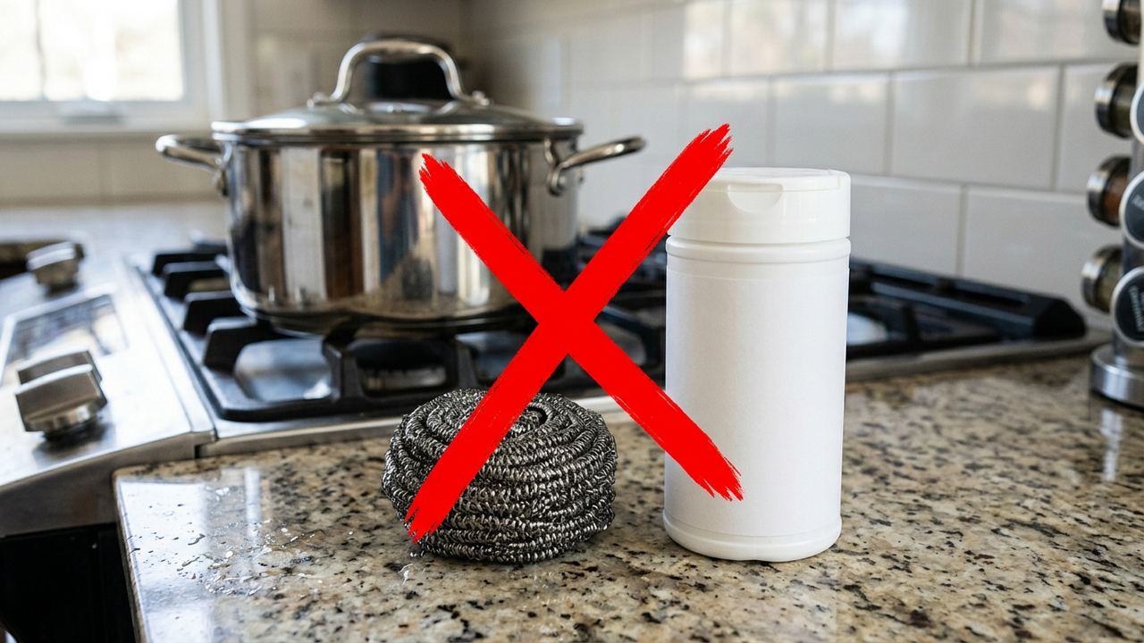 Sem palha de aço abrasiva, nem saponáceo: o truque simples para limpar o fundo das panelas de inox e tirar aquele tom amarelado de queimado