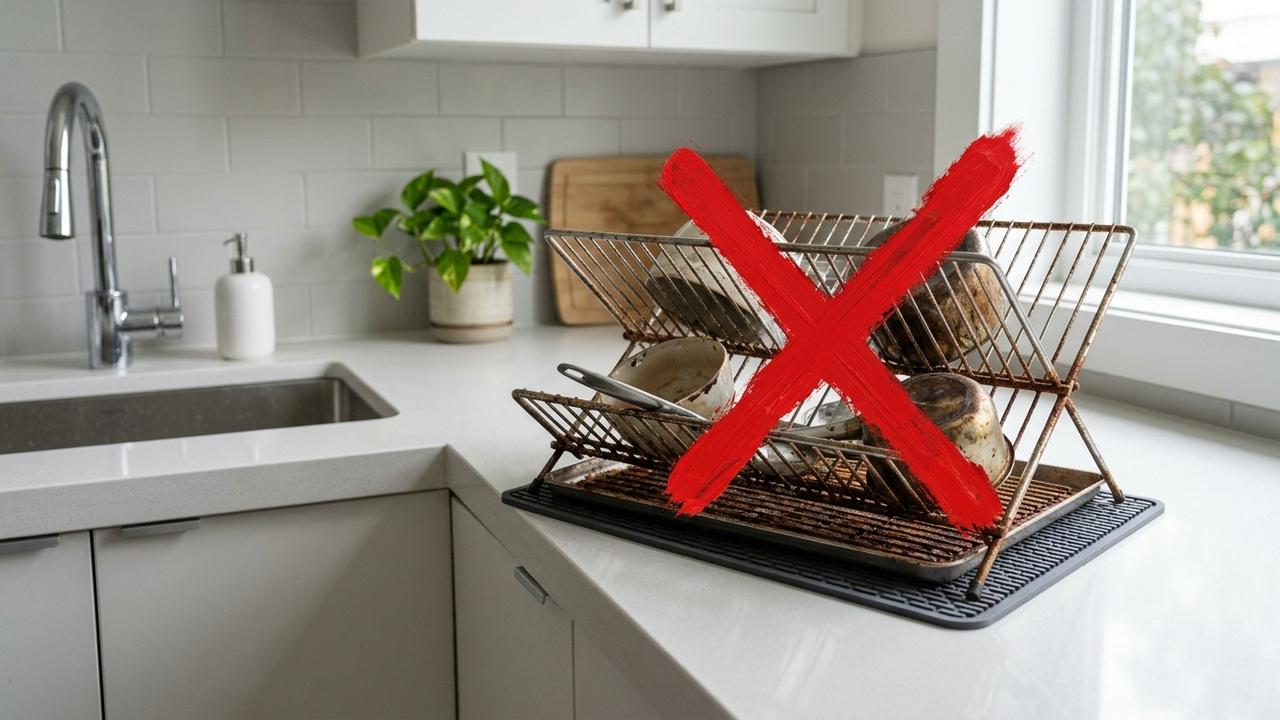 Sem escorredor de inox enferrujado, nem balcão apertado: a esteira enrolável de silicone que virou febre para secar louças na cozinha
