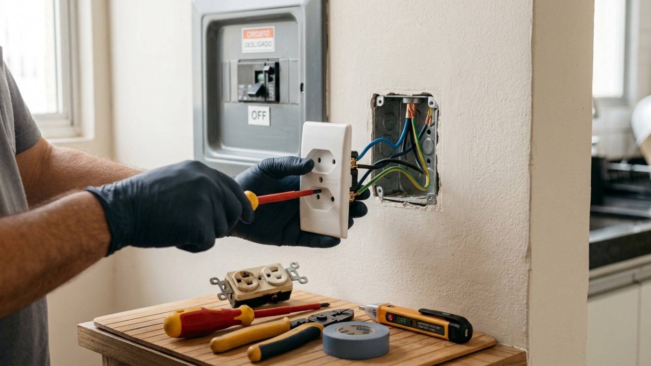 Como instalar uma tomada do padrão novo no lugar da antiga sem danificar a fiação