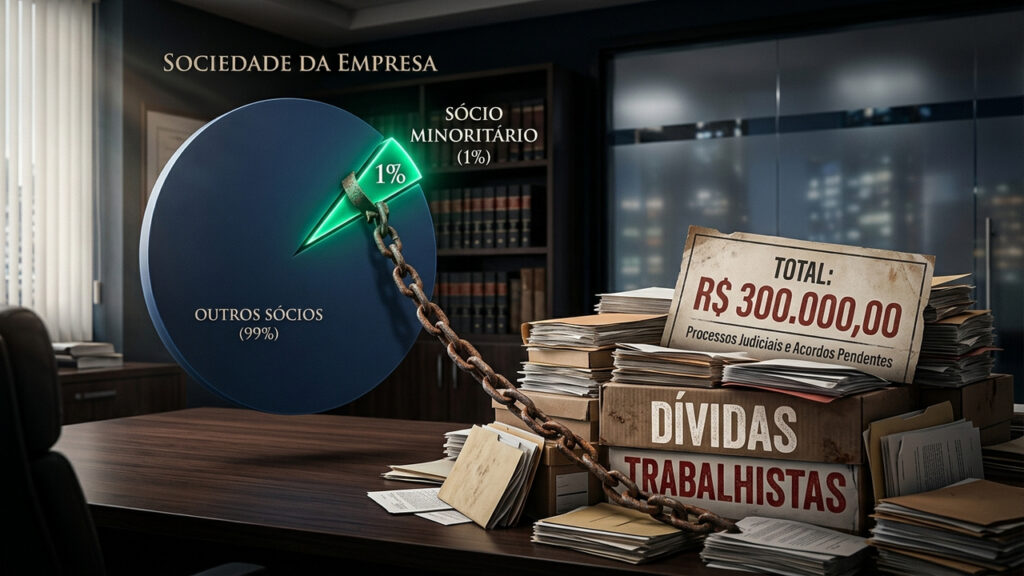 Sócio com apenas 1% de empresa que faliu tem a casa penhorada para pagar R$ 300 mil de dívidas trabalhistas de funcionários que nem conhecia