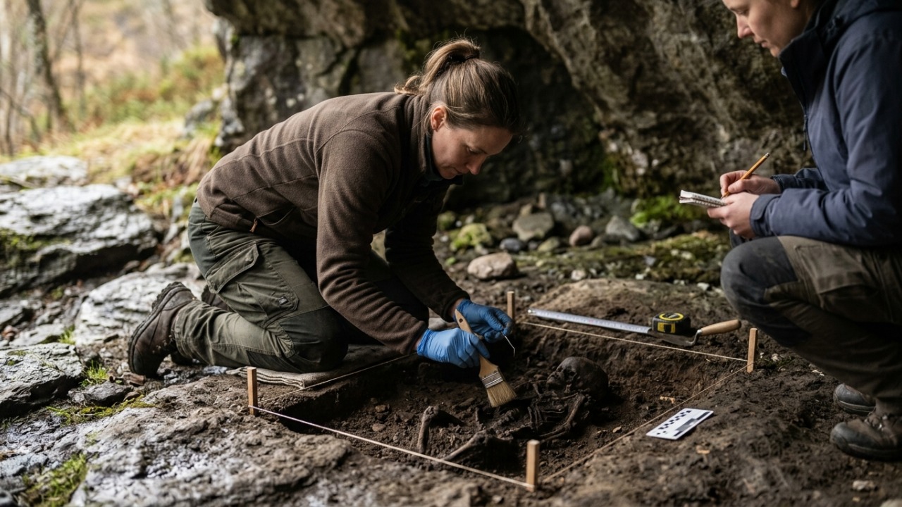 Arqueólogos encontram restos de uma criança enterrada há 4 mil anos em local usado por humanos durante mais de 7.500 anos
