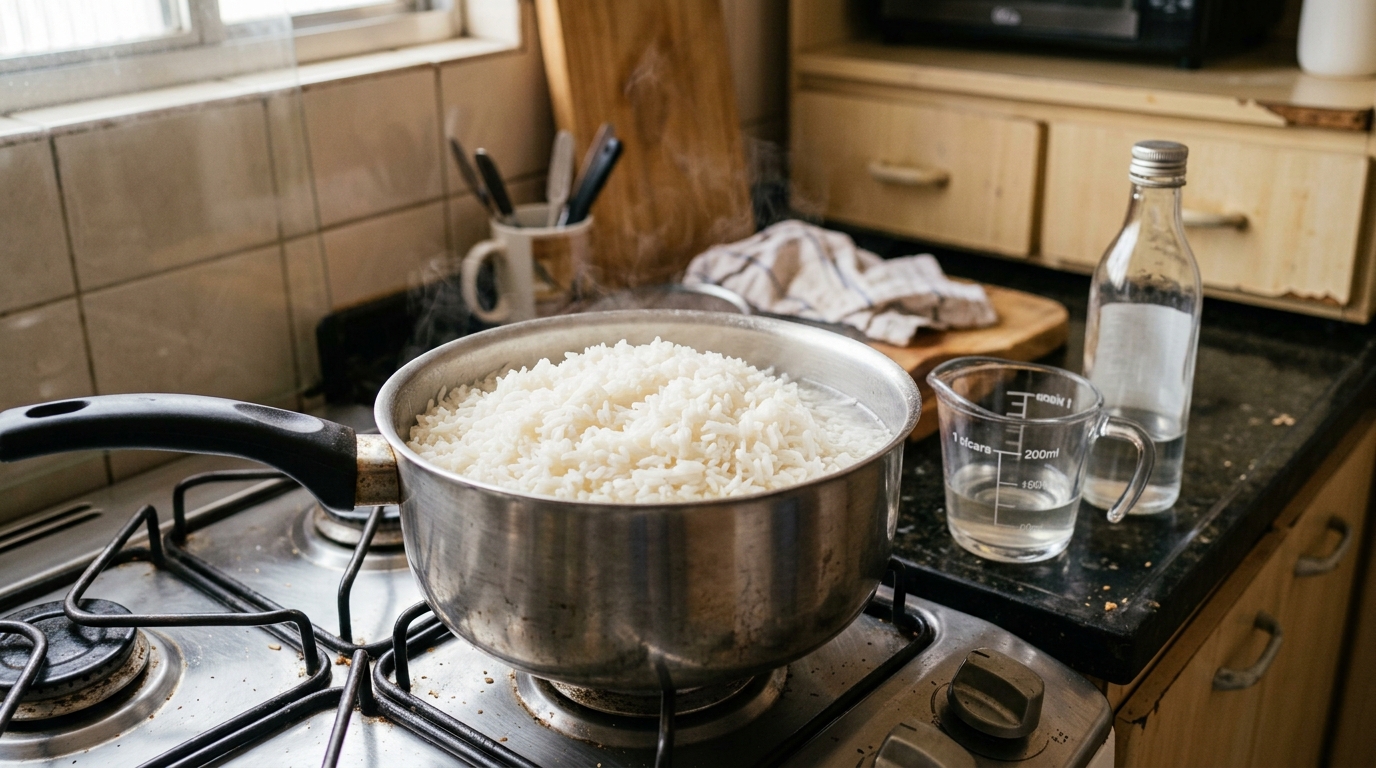Chefs de cozinha concordam: "Coloque uma colher de vinagre na água de cozimento do arroz". Uma dica simples que faz toda a diferença