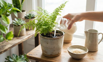 Água de arroz nos vasos de plantas: para que serve e por que ela funciona como um fertilizante rico em amido