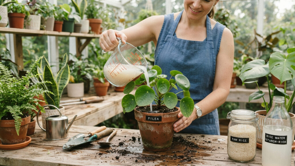 Água de arroz nos vasos de plantas: para que serve e por que ela funciona como um fertilizante rico em amido