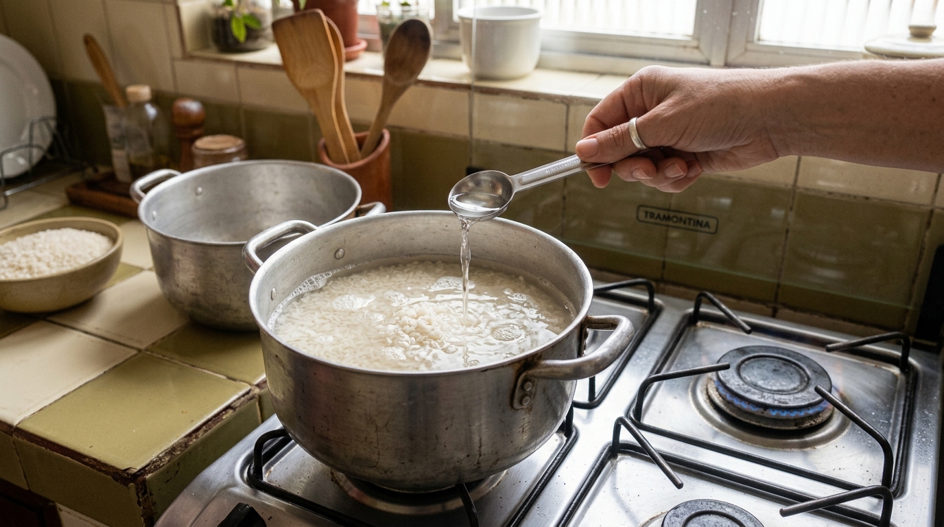 Colocar uma colher de vinagre no cozimento do arroz: para que serve e por que é recomendado