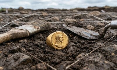 Anel de 1.700 anos com retrato de imperador romano aparece na Alemanha e intriga arqueólogos