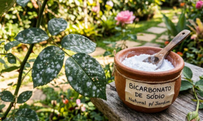 Bicarbonato de sódio na jardinagem: a medida exata diluída em água para combater as manchas brancas causadas pelo fungo oídio