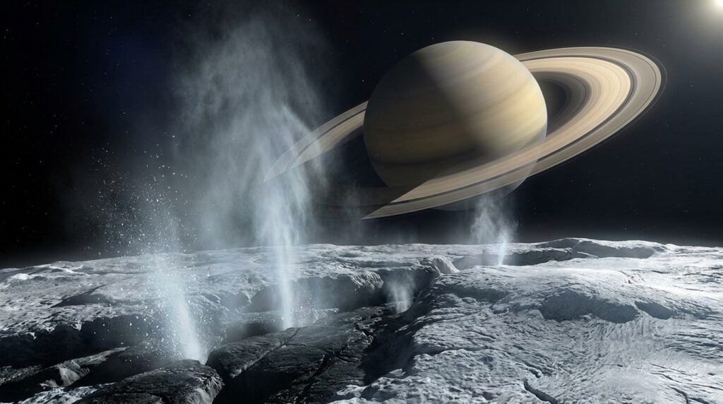 O satélite natural que libera gigantescas plumas de água no espaço continuamente
