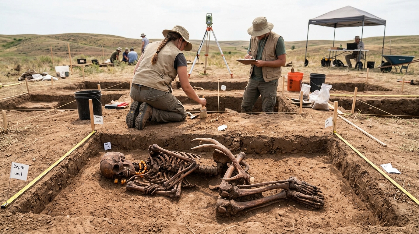 Esqueleto de 2 mil anos encontrado em escavação revela sinais de um ritual incomum