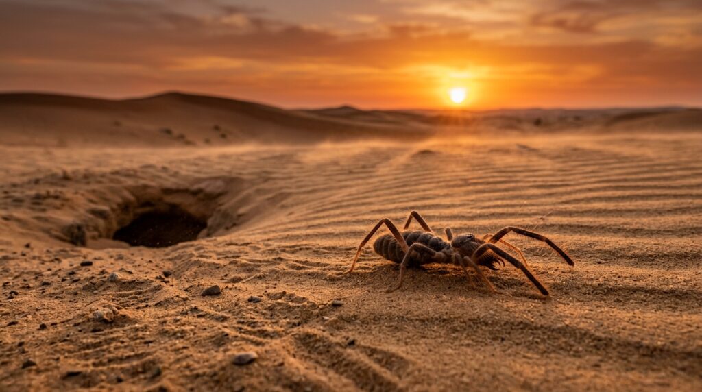 O aracnídeo que suporta calor extremo em alguns dos desertos mais secos do mundo