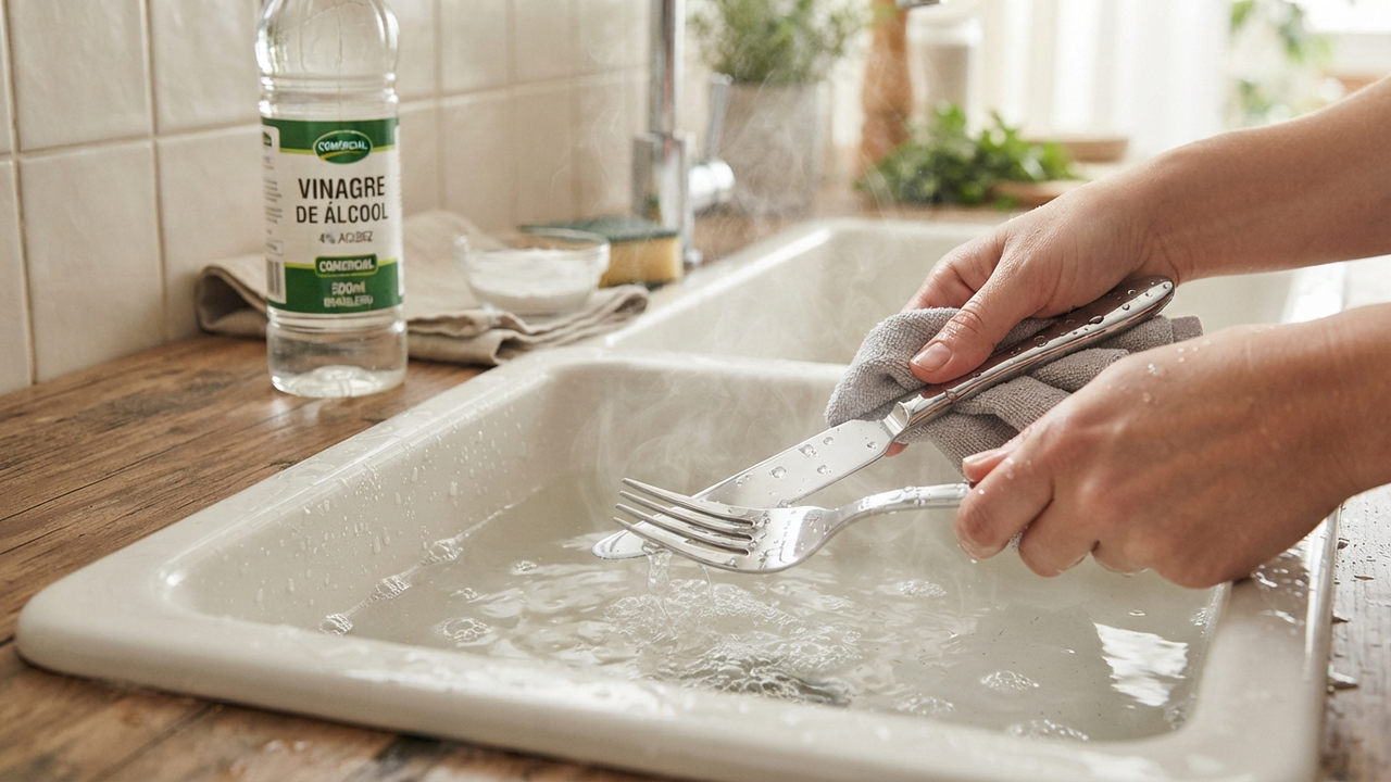 Sem produtos de polimento nem esforço: a melhor forma de deixar os talheres de inox brilhando mergulhando as peças em vinagre quente