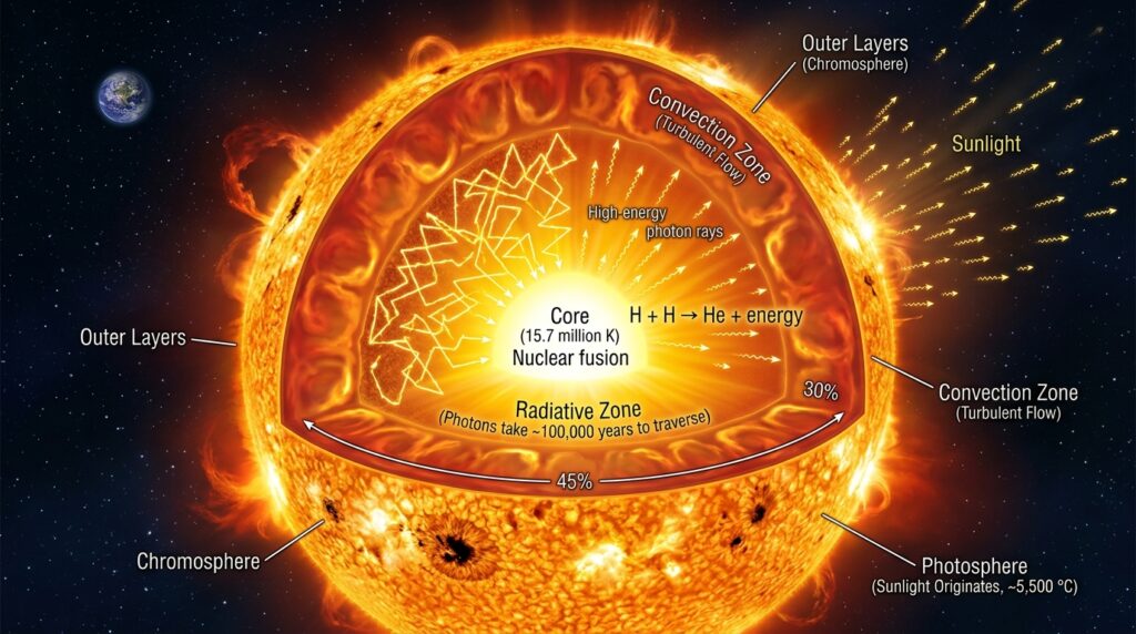 A luz do sol que acaricia seu rosto agora pode ter 170 mil anos