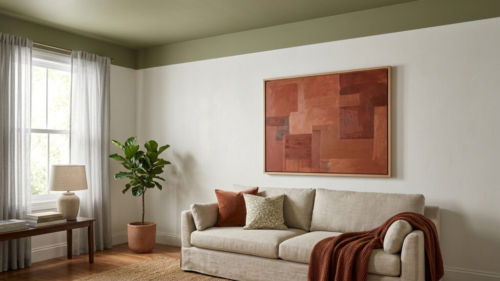 Adeus tetos brancos e sem graça: a nova tendência de pintura em caixa para deixar o quarto ultra aconchegante pintando dez centímetros das paredes
