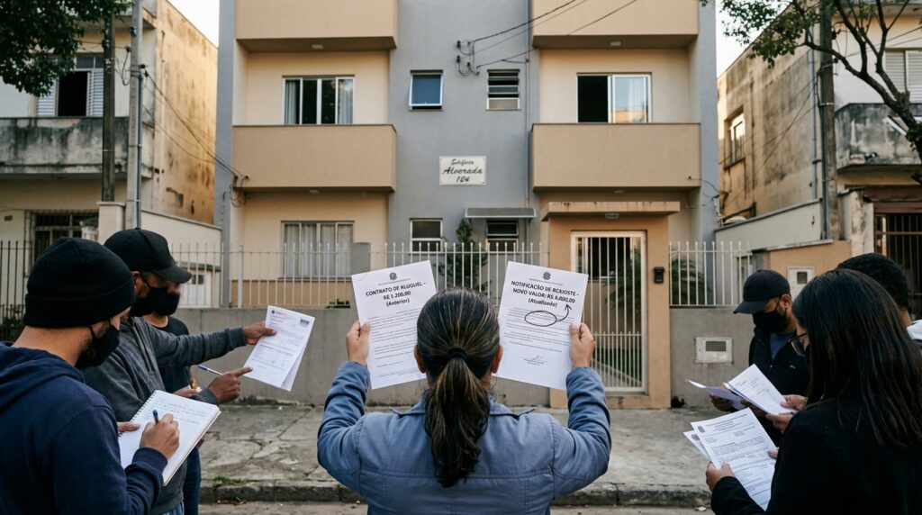 Após modernizar o prédio, o proprietário tenta repassar toda a obra para o aluguel, subindo o valor de R$ 1.200 para R$ 4.800 depois da reforma: os moradores se unem, processam e recebem de volta os valores cobrados a mais