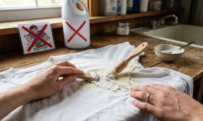 Sem esfregar com força, nem usar cloro: a melhor forma de remover o amarelado de suor das axilas de camisas com bicarbonato e água oxigenada