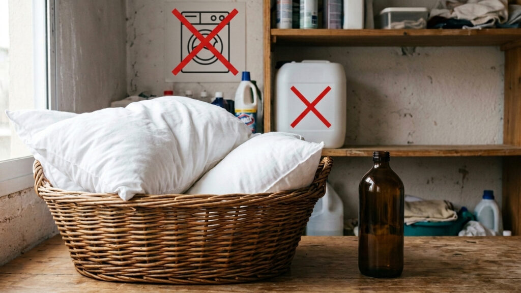Sem alvejante químico, nem lavanderia: a melhor forma de branquear travesseiros amarelados usando água oxigenada de volume 40 no ciclo quente