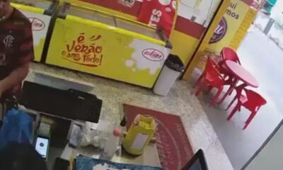 Ladrão armado com submetralhadora rouba sorveteria em São Gonçalo