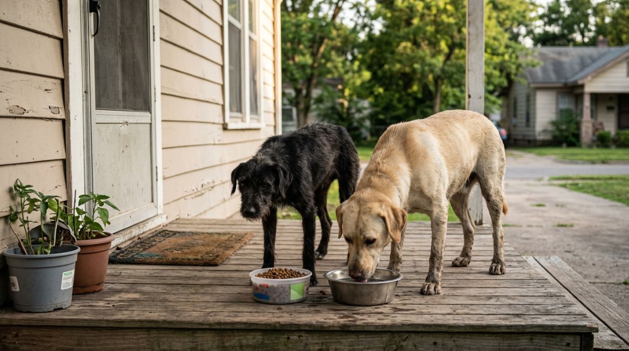 Cães de rua dormem na varanda do Airbnb de uma mulher por 4 dias até conquistarem um novo lar