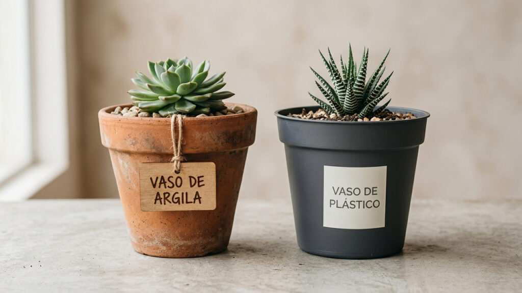 Vasos de barro x vasos de plástico: como a porosidade e a retenção de umidade afetam o desenvolvimento das suas plantas