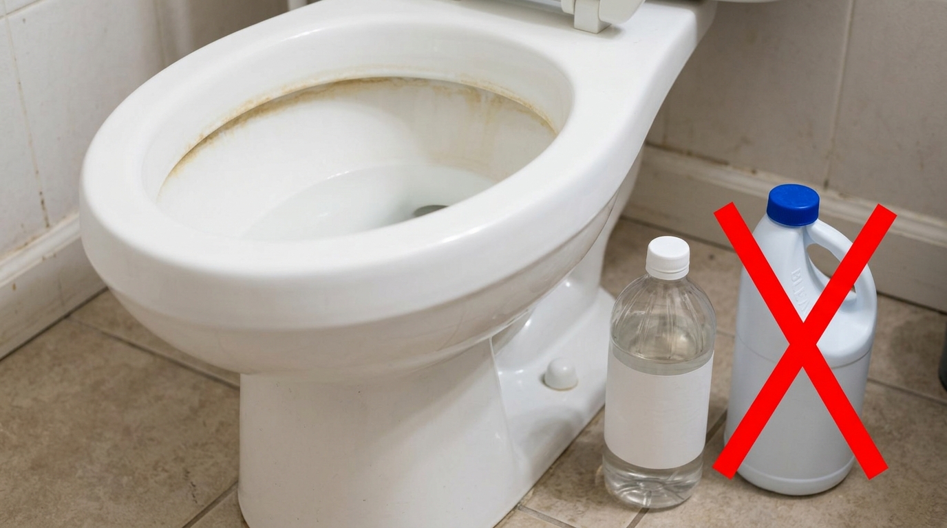O que significa quando o vaso sanitário fica com manchas amarelas mesmo depois de limpo