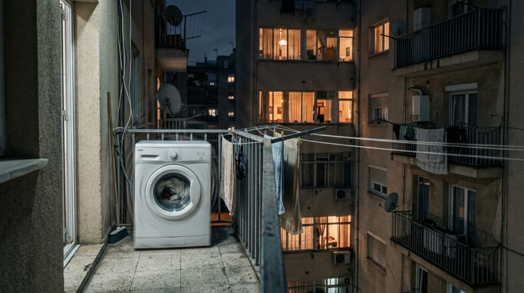 Morador coloca máquina de lavar roupas na varanda do seu apartamento achando que não teria nenhum problema: uma multa de R$ 15 mil chega e o assusta