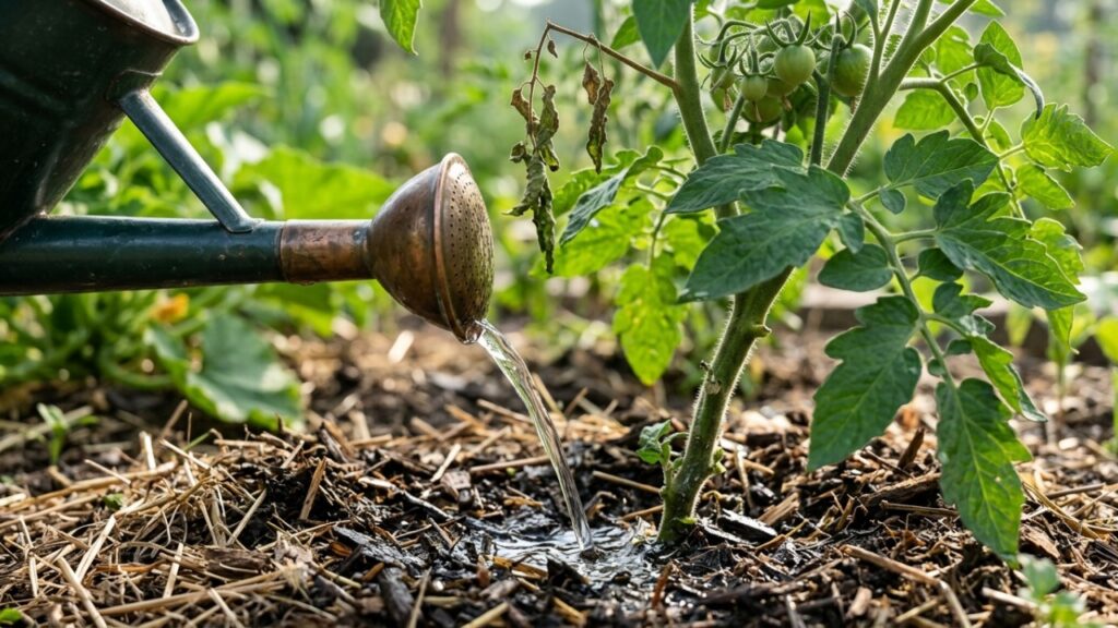 Este é o melhor horário para regar os tomateiros e evitar que a água prejudique as folhas e o desenvolvimento dos frutos