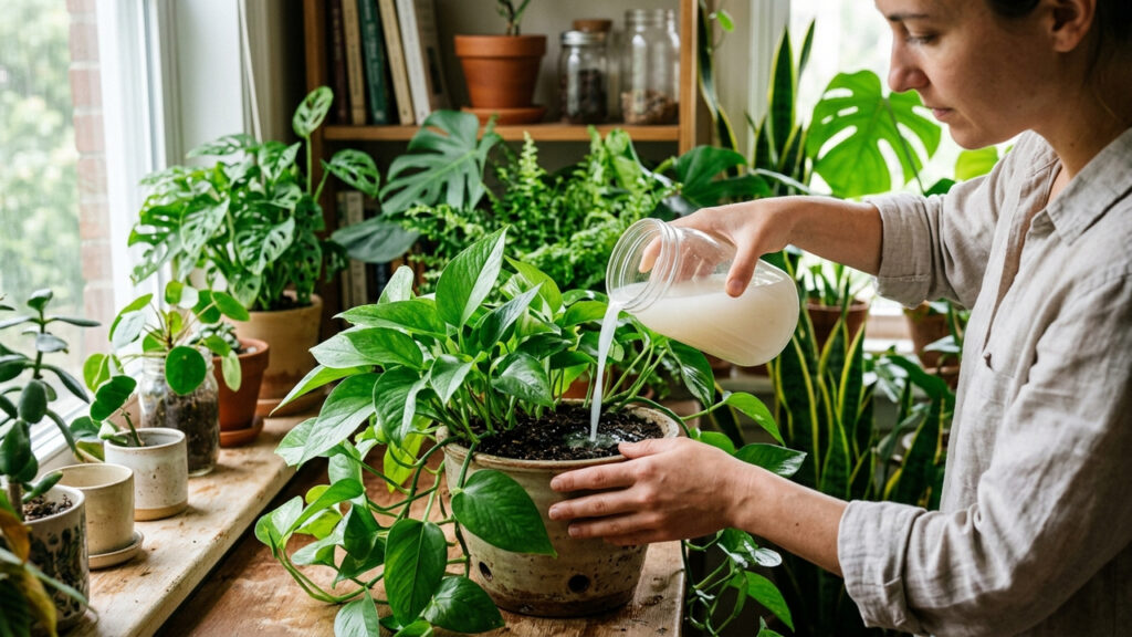 Não jogue fora a água do arroz: o que acontece quando você rega suas plantas com ela durante 7 dias