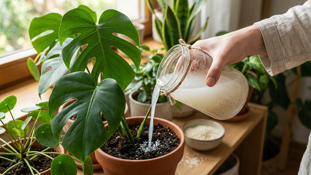 Não jogue fora a água do arroz: o que acontece quando você rega suas plantas com ela durante 7 dias