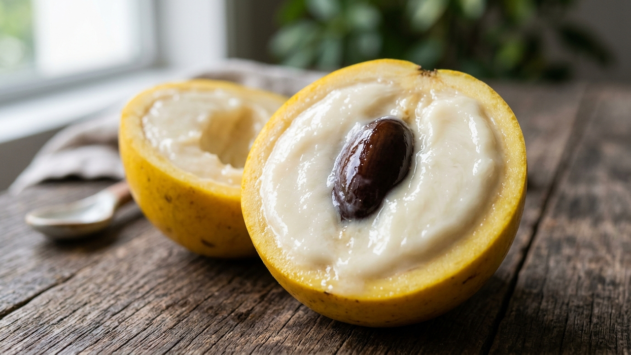 Adeus mamão tradicional: essa fruta de cor amarela e casca aveludada possui uma polpa cremosa que lembra a mistura de doce de leite com mel