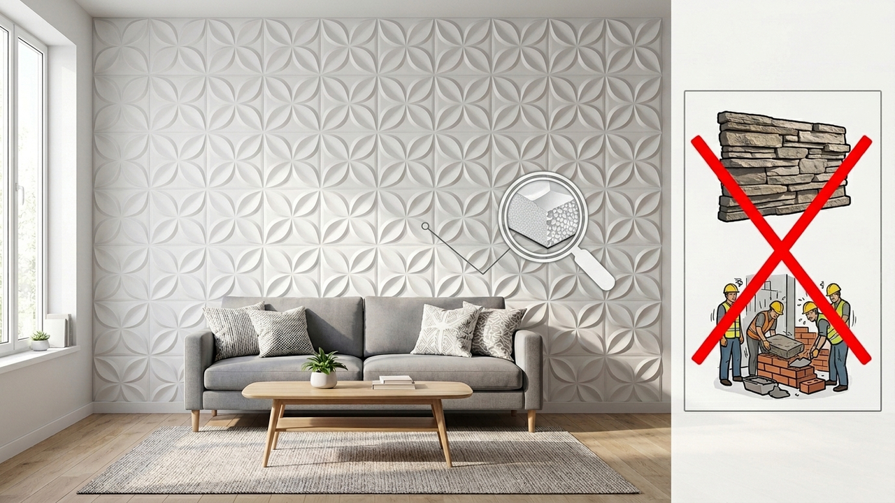 Adeus revestimentos caros na parede: a nova técnica com placas 3D de isopor para decorar a casa gastando pouco e sem pedreiros