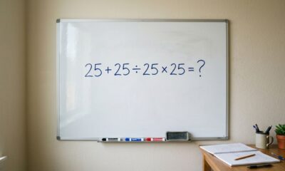 O cálculo 25 + 25 ÷ 25 × 25 parece fácil, mas poucos acertam de primeira