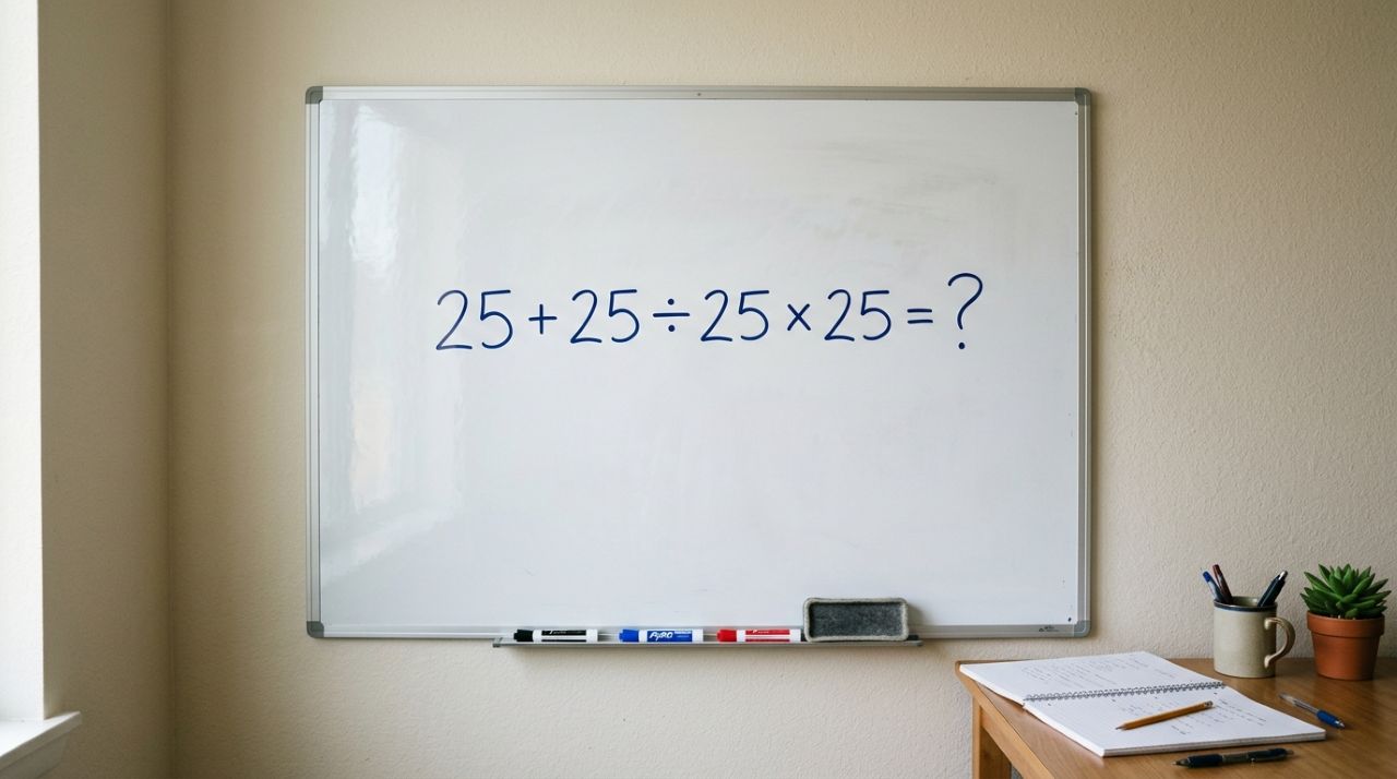 O cálculo 25 + 25 ÷ 25 × 25 parece fácil, mas poucos acertam de primeira