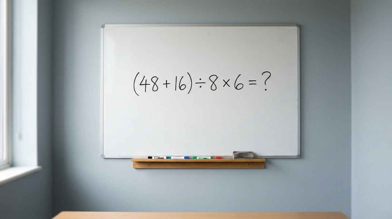 Você consegue resolver (48 + 16) ÷ 8 × 6 sem usar a calculadora?