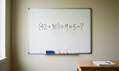Calcule (42 + 30) ÷ 9 × 5 e teste o que você lembra das aulas de matemática
