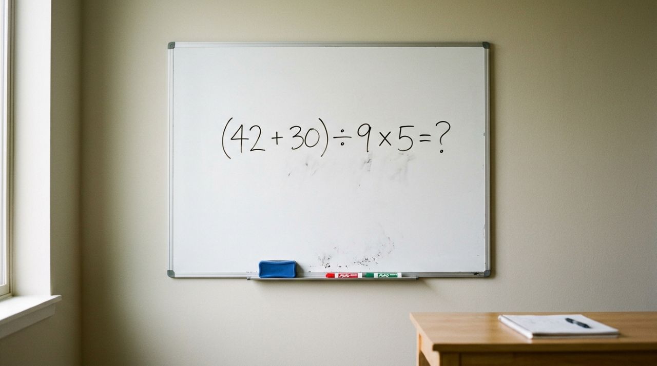 Calcule (42 + 30) ÷ 9 × 5 e teste o que você lembra das aulas de matemática
