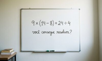 Você consegue resolver 9 × (14 − 8) + 24 ÷ 4 em menos de 30 segundos?