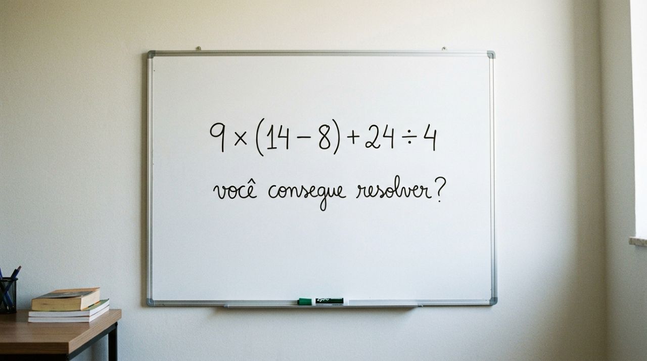 Você consegue resolver 9 × (14 − 8) + 24 ÷ 4 em menos de 30 segundos?