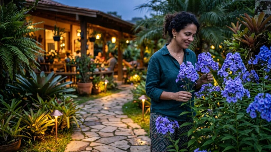 De dia lilás suave, à noite azulada e misteriosa: a flor perfumada que transforma o jardim depois do pôr do sol