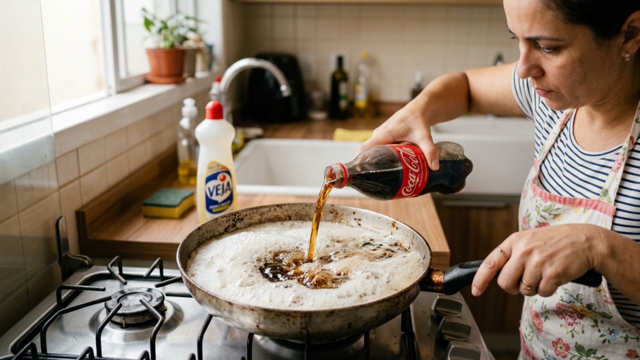 Coloque Coca-Cola e sabão na panela: a técnica secreta que as faxineiras usam na limpeza pesada