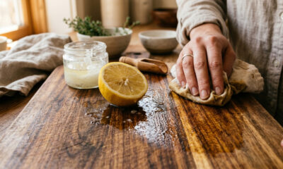 Mistura de óleo de coco com suco de limão: para que serve e por que funciona para hidratar colheres de pau e tábuas de carne de madeira