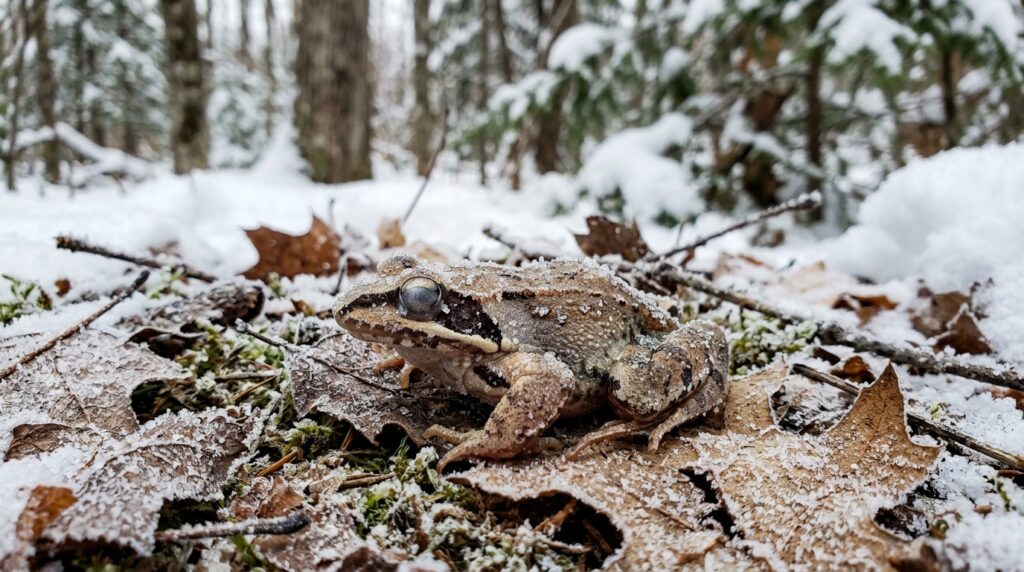 O anfíbio que sobrevive completamente congelado durante o inverno rigoroso