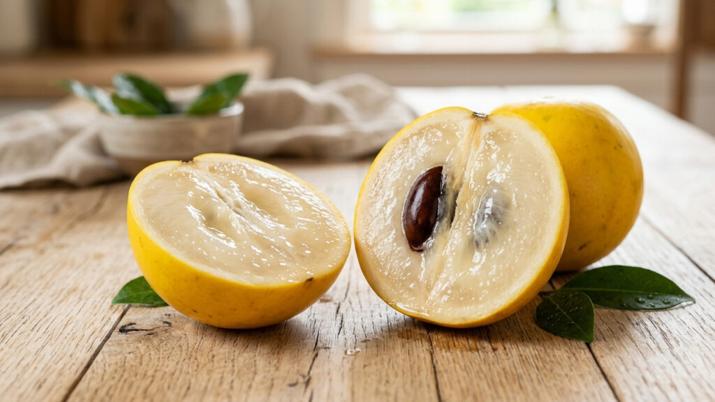 Adeus mamão tradicional: essa fruta de cor amarela e casca aveludada possui uma polpa cremosa que lembra a mistura de doce de leite com mel