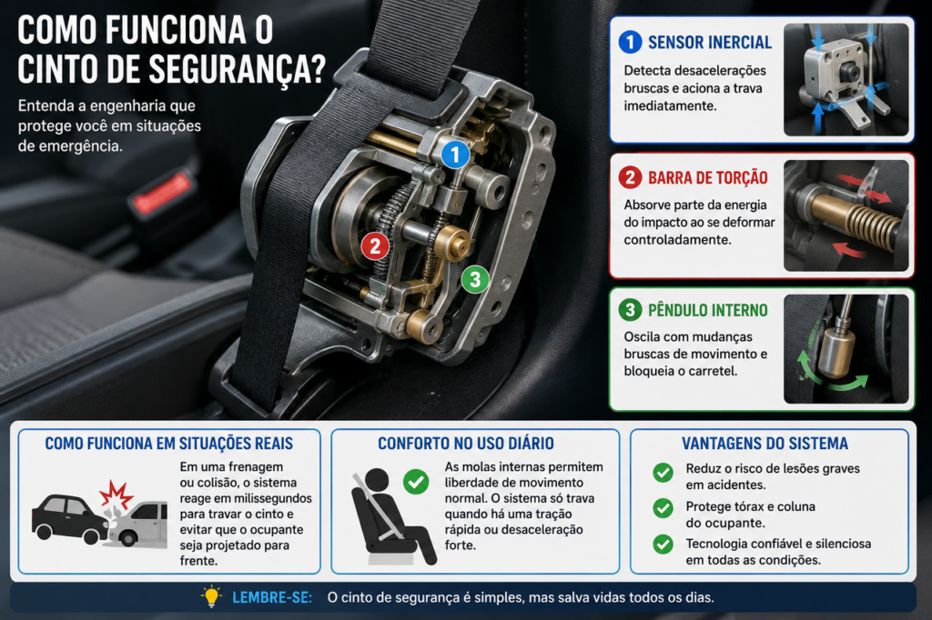 Por que os cintos de segurança travam de repente em algumas situações