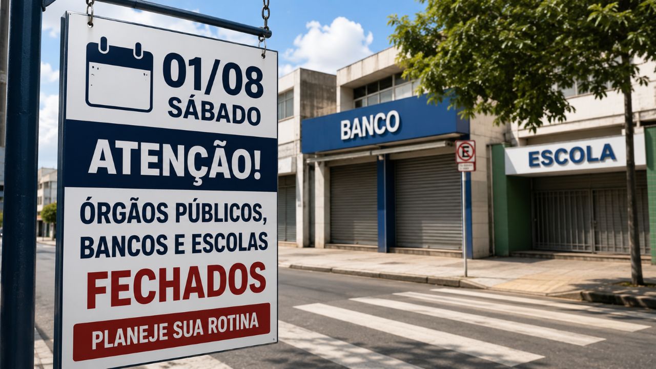 Bancos e serviços públicos fecham neste sábado, 1º de agosto, e mudam a rotina dos brasileiros